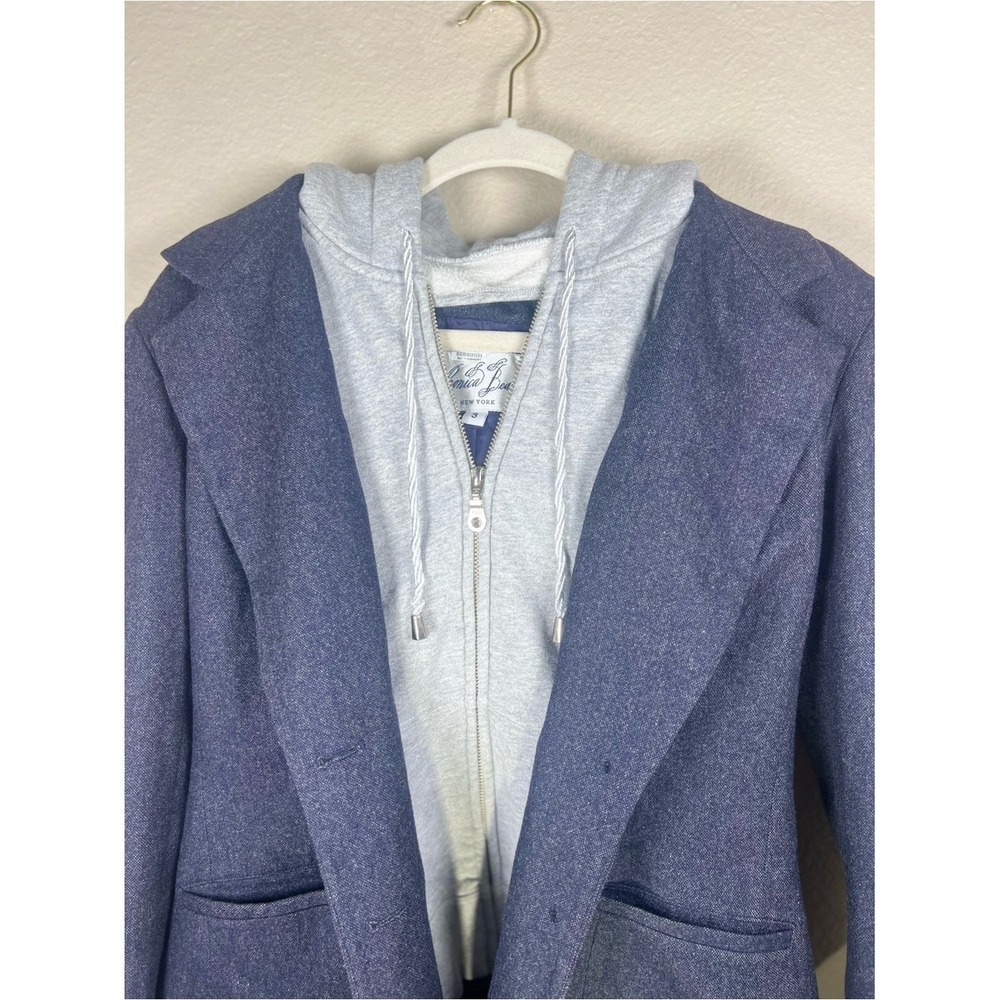 Veronica Beard Dickey Blazer Navy Jacket Gray Hoodie Insert Combo Size 3 Large - Picture 2 of 16